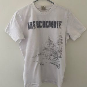 Abercrombie & Fitch Muscle White and Grey T-Shirt